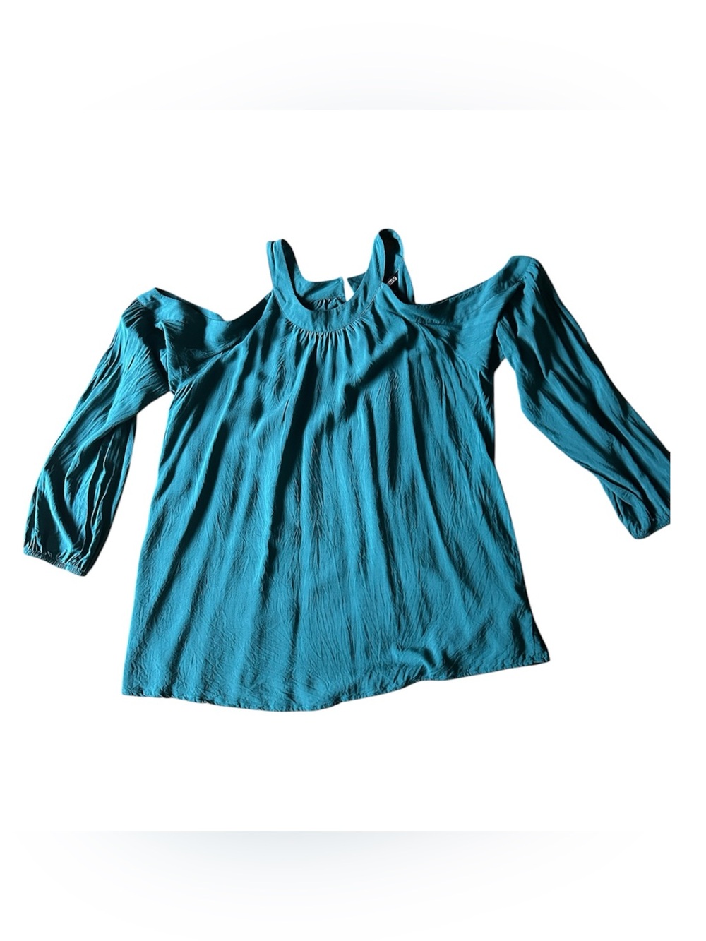 Express Teal Cold-Shoulder Tunic Top